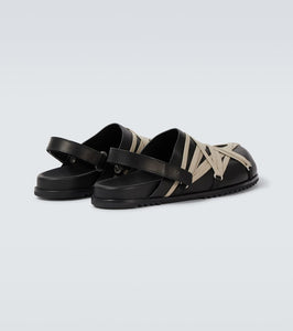 Rick Owens Megalace leather slingback clogs