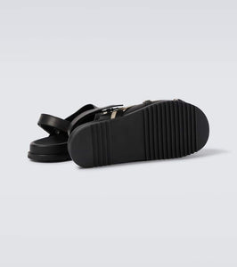 Rick Owens Megalace leather slingback clogs