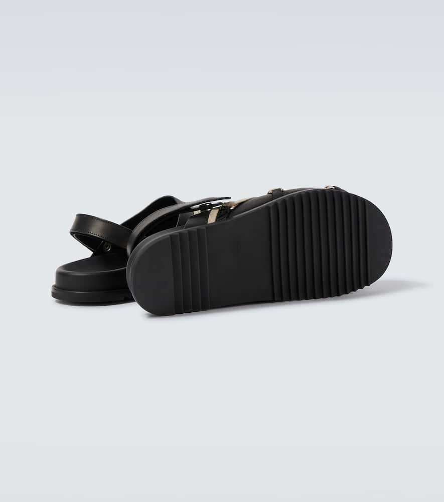 Rick Owens Megalace leather slingback clogs