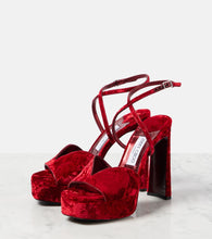Jimmy Choo Karli 125 velvet platform sandals