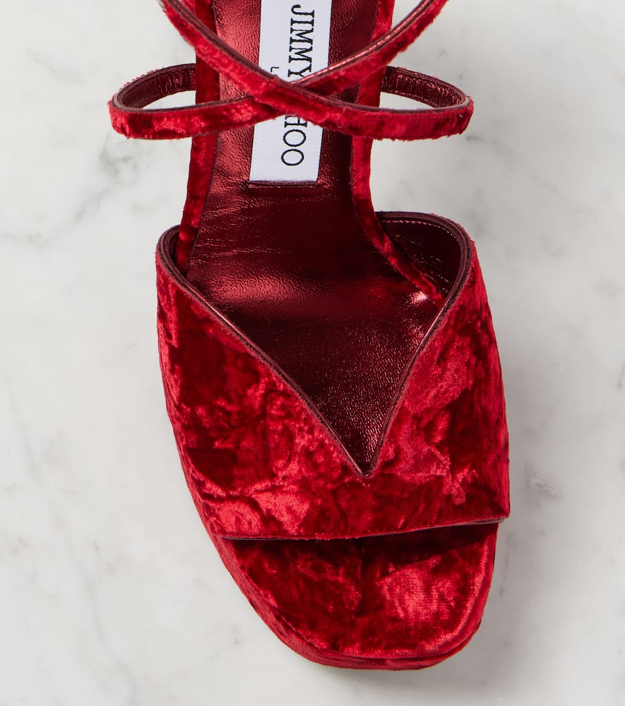Jimmy Choo Karli 125 velvet platform sandals