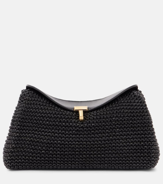 Toteme T-Lock woven leather clutch. Shop Toteme Clutches for women now.