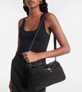Toteme T-Lock woven leather clutch
