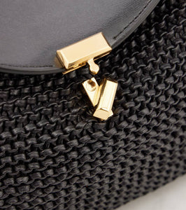 Toteme T-Lock woven leather clutch