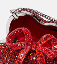Self-Portrait Bow crystal-embellished clutch