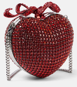 Self-Portrait Bow crystal-embellished clutch