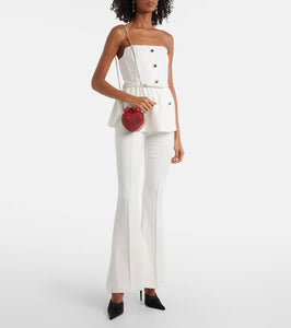 Self-Portrait Bow crystal-embellished clutch