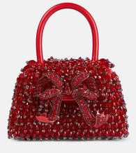 Self-Portrait Bow Micro beaded leather tote bag. Shop Self-Portrait Top-Handle Bags for women now.