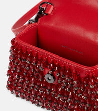 Self-Portrait Bow Micro beaded leather tote bag