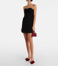 Self-Portrait Beaded bow-detail cr√É¬™pe minidress