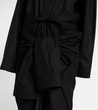Balenciaga Gathered tie-front cotton shirt dress