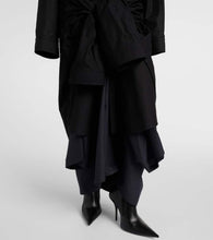 Balenciaga Gathered tie-front cotton shirt dress