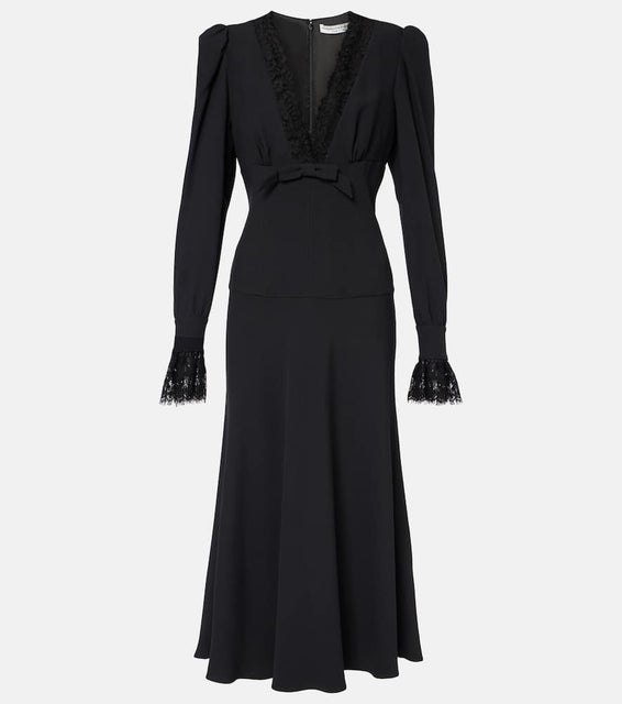Alessandra Rich Envers lace-trimmed satin midi dress