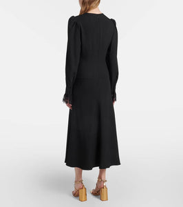 Alessandra Rich Envers lace-trimmed satin midi dress