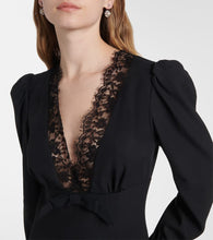 Alessandra Rich Envers lace-trimmed satin midi dress