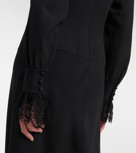 Alessandra Rich Envers lace-trimmed satin midi dress