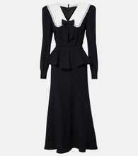 Alessandra Rich Bow-detail peplum satin midi dress