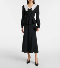 Alessandra Rich Bow-detail peplum satin midi dress