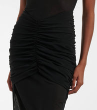 Alessandra Rich Ruched sheer mesh maxi dress