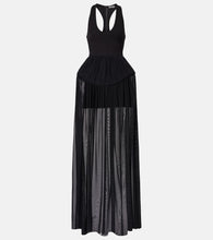 David Koma Jersey and chiffon gown