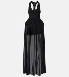 David Koma Jersey and chiffon gown