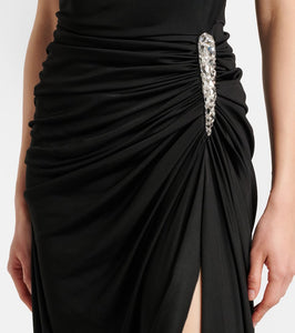 David Koma Asymmetric crystal-embellished gown
