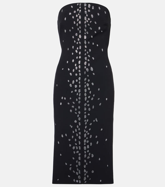 David Koma Rhinestone-embellished midi dress