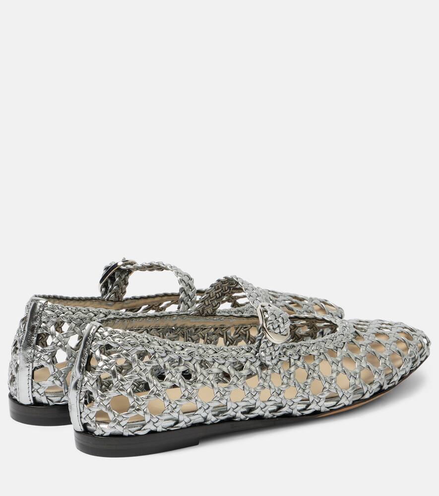 Le Monde B√É¬©ryl Woven leather Mary Jane flats