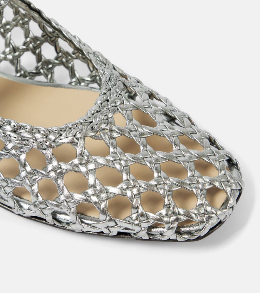 Le Monde B√É¬©ryl Woven leather Mary Jane flats