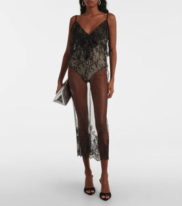 The Attico Sheer lace bodysuit