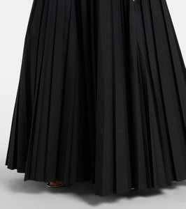 Giambattista Valli Ruched pleated cotton gown