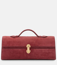 Savette Slim Symmetry Small suede clutch. Shop Savette Top-Handle Bags for women now.