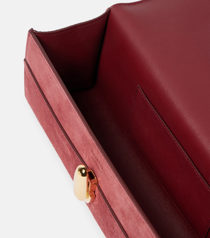 Savette Slim Symmetry Small suede clutch