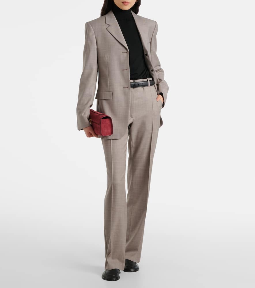 Savette Slim Symmetry Small suede clutch