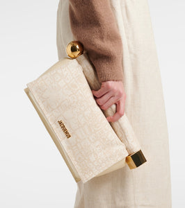 Jacquemus Rond Carr√É¬© leather-trimmed canvas clutch