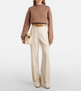 Jacquemus Rond Carr√É¬© leather-trimmed canvas clutch