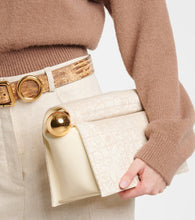 Jacquemus Rond Carr√É¬© leather-trimmed canvas clutch