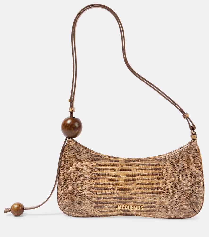 Jacquemus Bisou Perle croc-effect leather shoulder bag. Shop Jacquemus Shoulder Bags for women now.