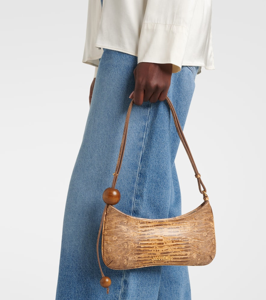 Jacquemus Bisou Perle croc-effect leather shoulder bag