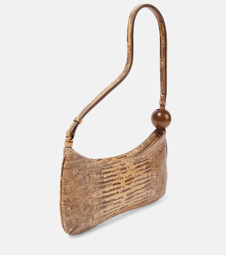 Jacquemus Bisou Perle croc-effect leather shoulder bag