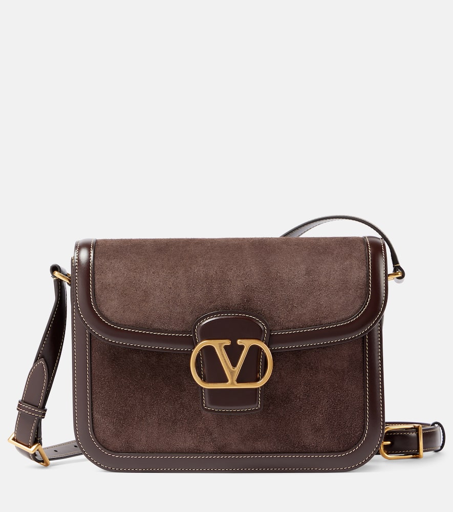 Valentino Garavani 9to5 Medium suede shoulder bag. Shop Valentino Garavani Shoulder Bags for women now.