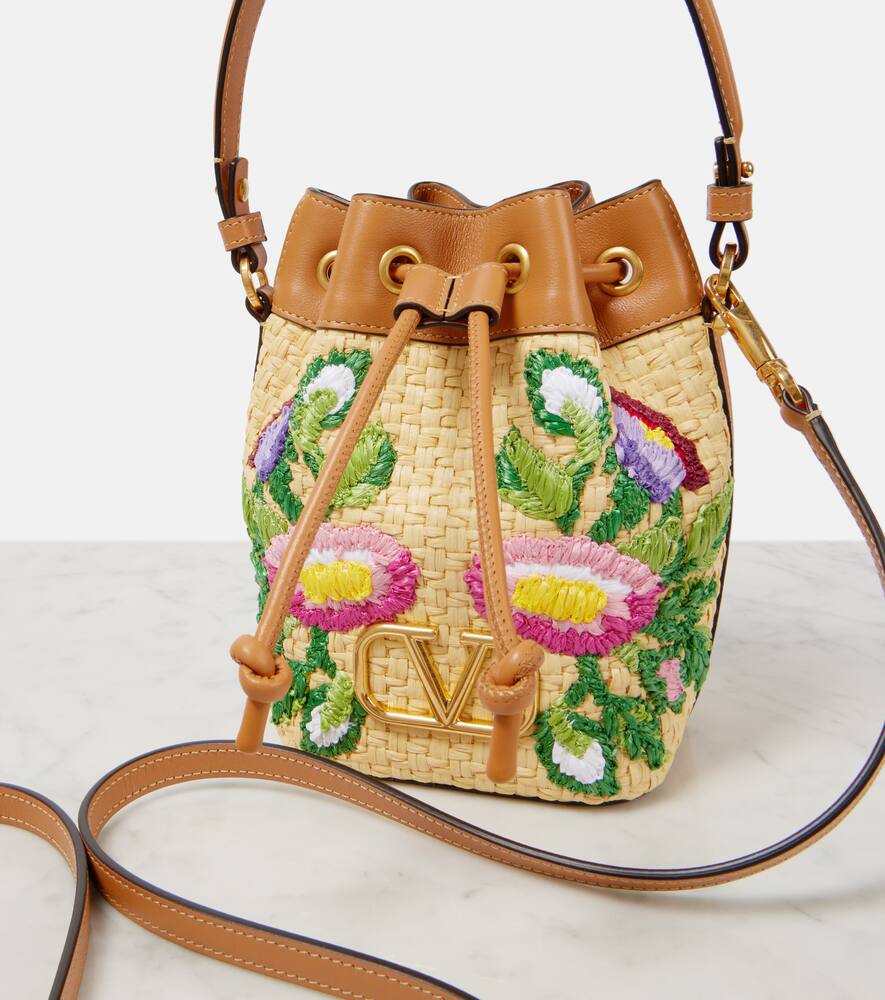 Valentino Garavani VLogo floral embroidered bucket bag