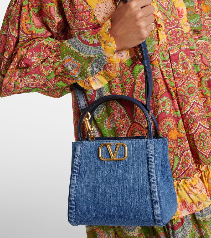 Valentino Garavani Alltime Small denim tote bag