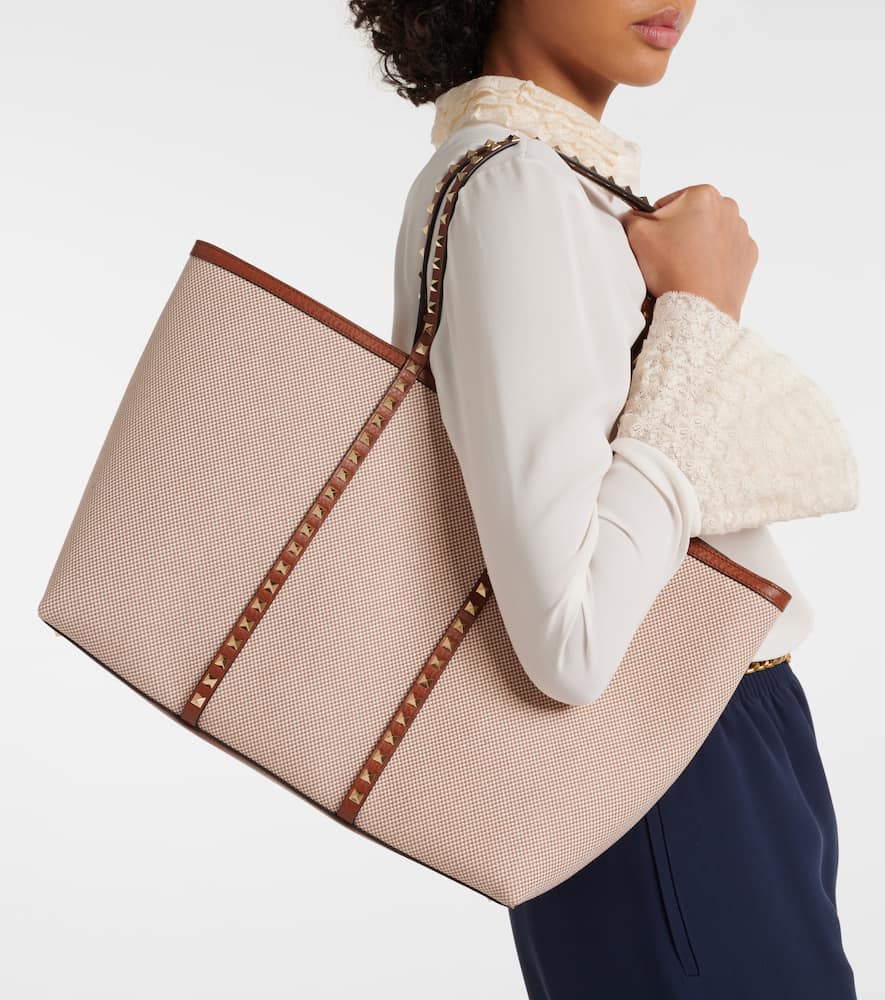 Valentino Garavani Rockstud Large canvas tote bag