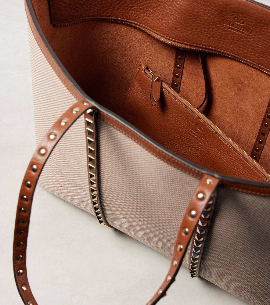 Valentino Garavani Rockstud Large canvas tote bag