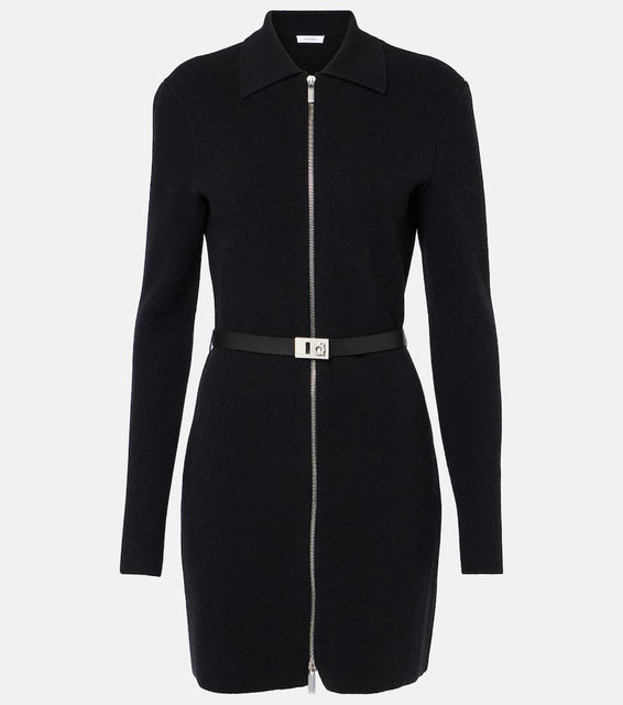 Ferragamo Zip-up belted shirt dress