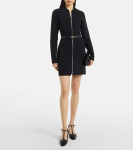 Ferragamo Zip-up belted shirt dress