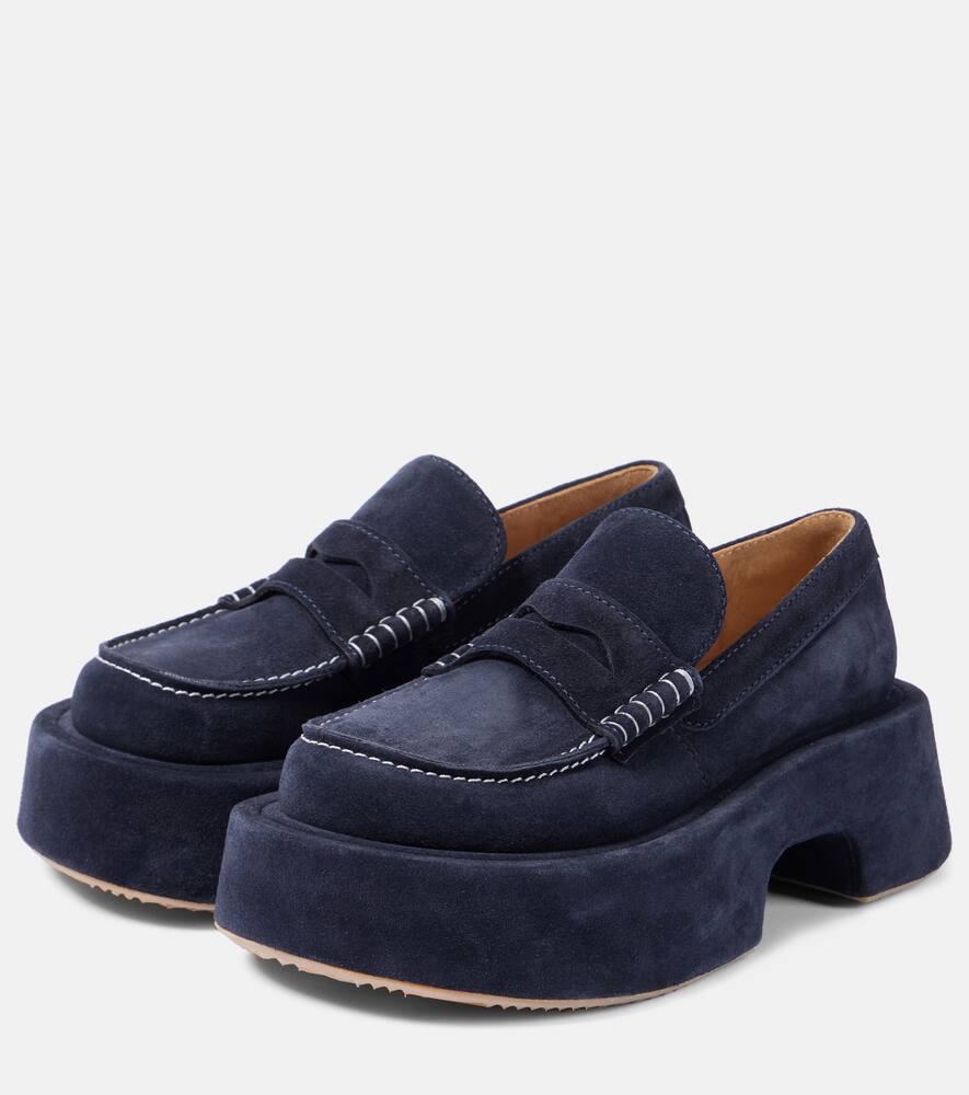 JW Anderson Suede platform penny loafers