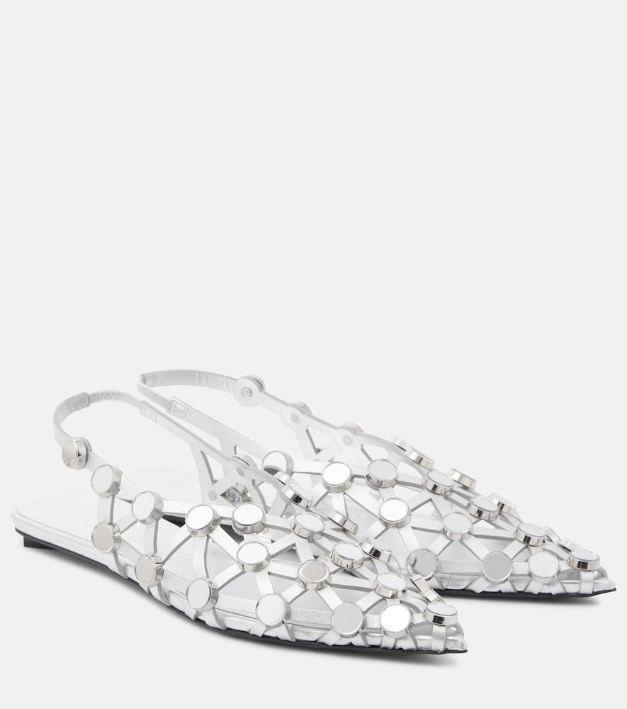 The Attico Grid leather ballet flats