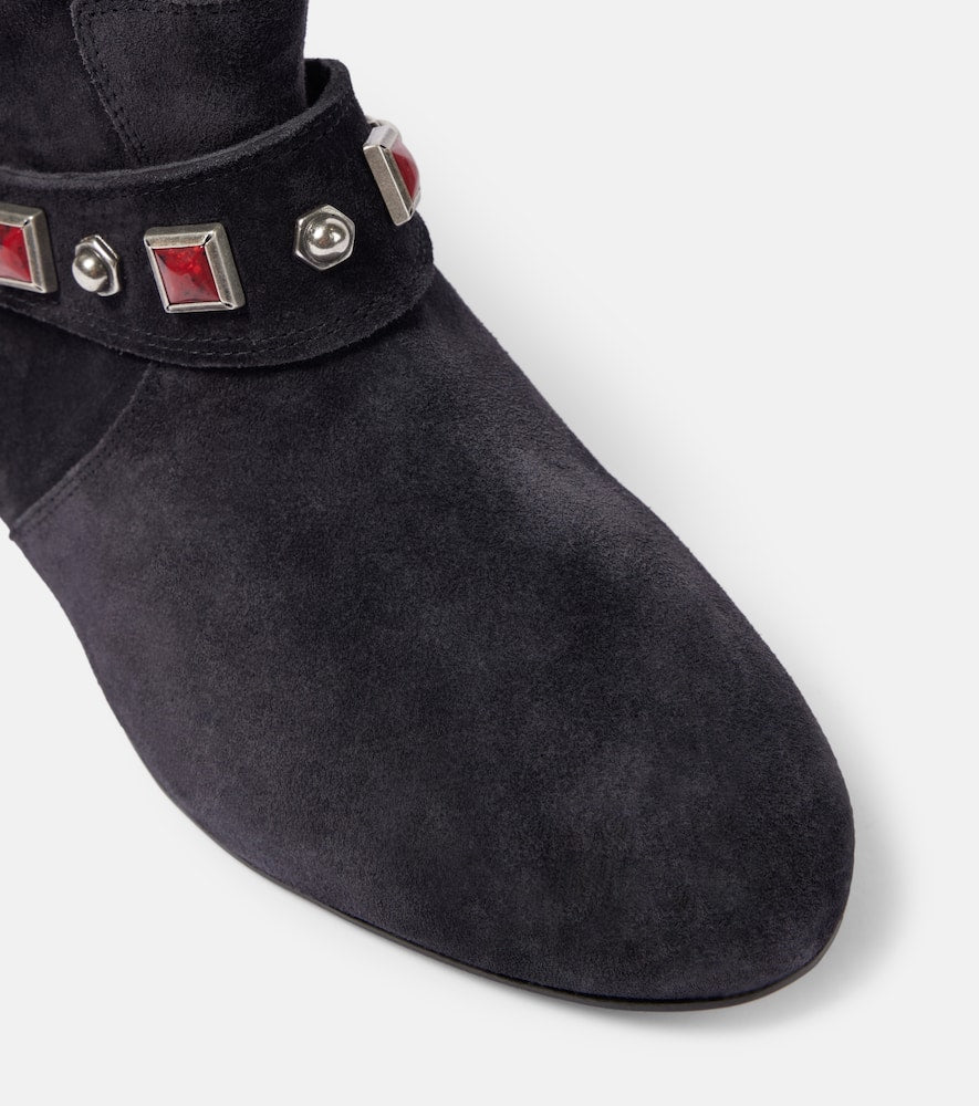 Isabel Marant Soksa embroidered suede knee-high boots